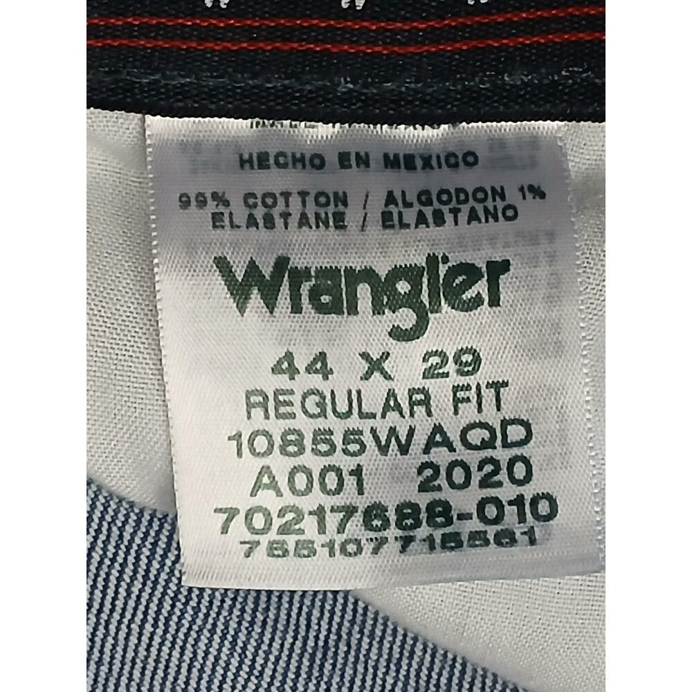 Wrangler (44x29) Men's Reg. Straight Fit Blue Denim Jeans - Picture 9 of 9
